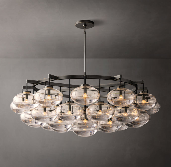 Grand Clear Glass Orb Chandelier