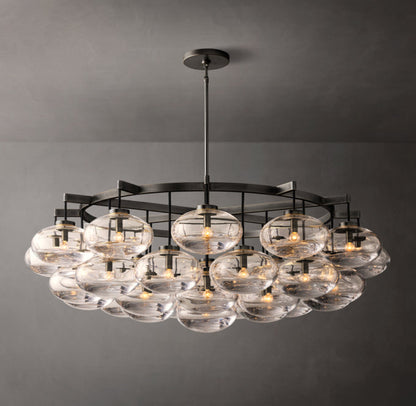 Grand Clear Glass Orb Chandelier