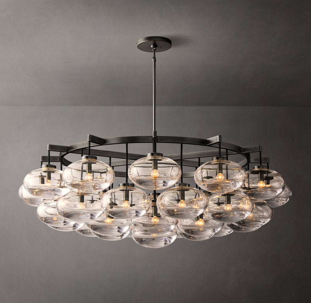 Grand Clear Glass Orb Chandelier