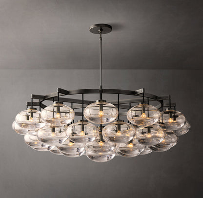 Grand Clear Glass Orb Chandelier