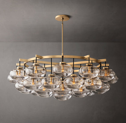 Grand Clear Glass Orb Chandelier
