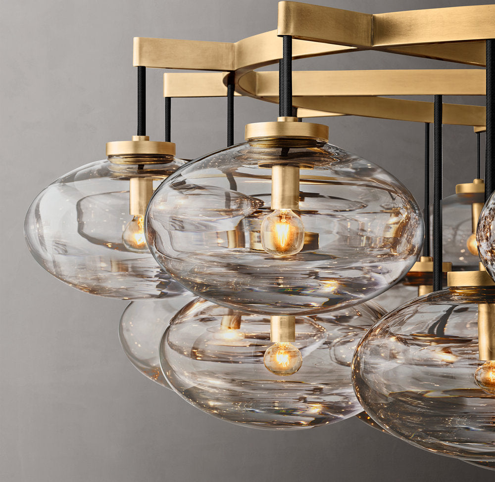 Grand Clear Glass Orb Chandelier