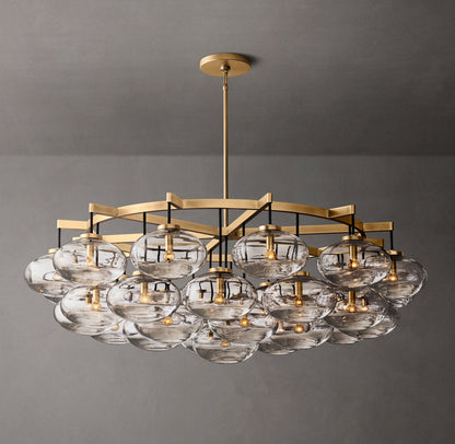 Grand Clear Glass Orb Chandelier