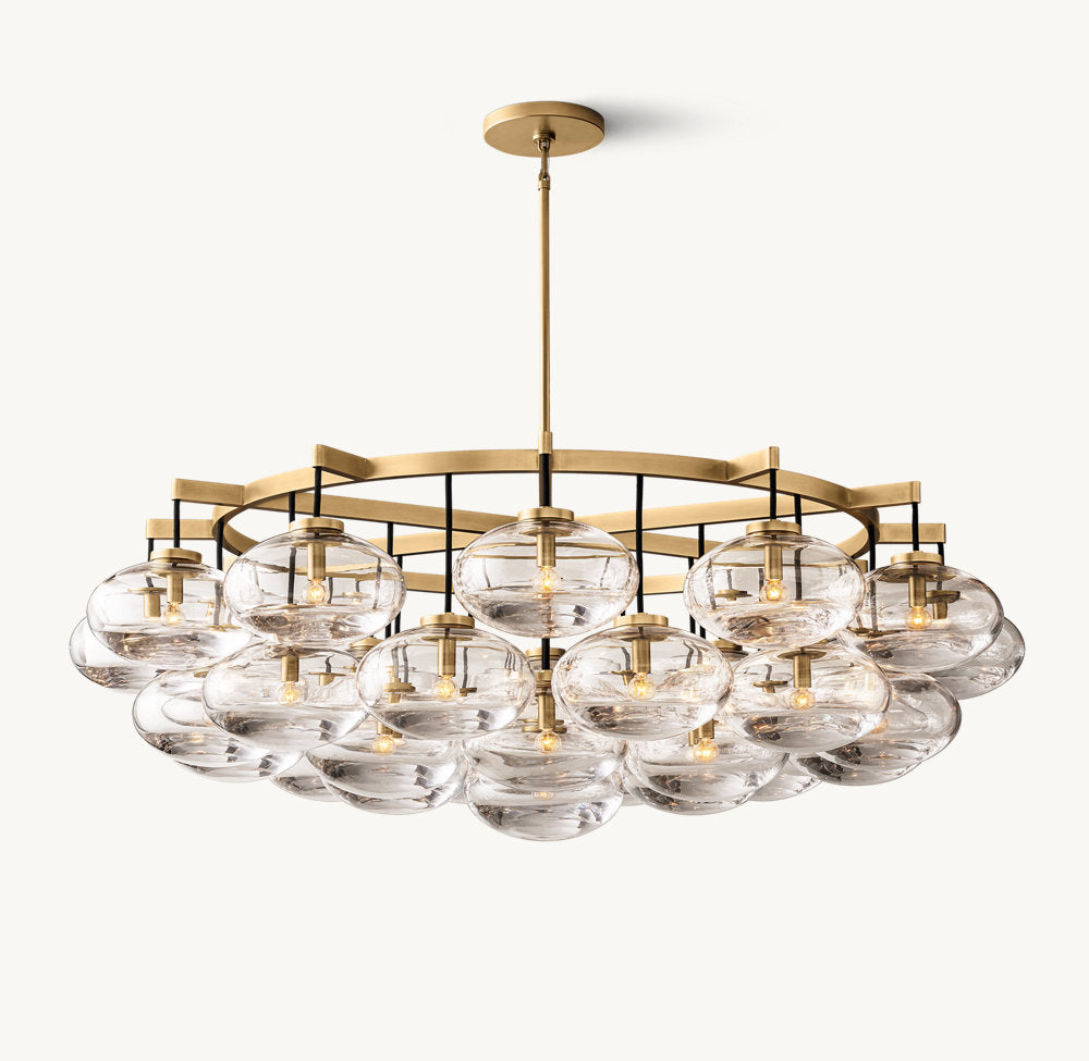 Grand Clear Glass Orb Chandelier