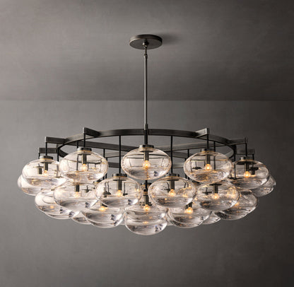 Grand Clear Glass Orb Chandelier