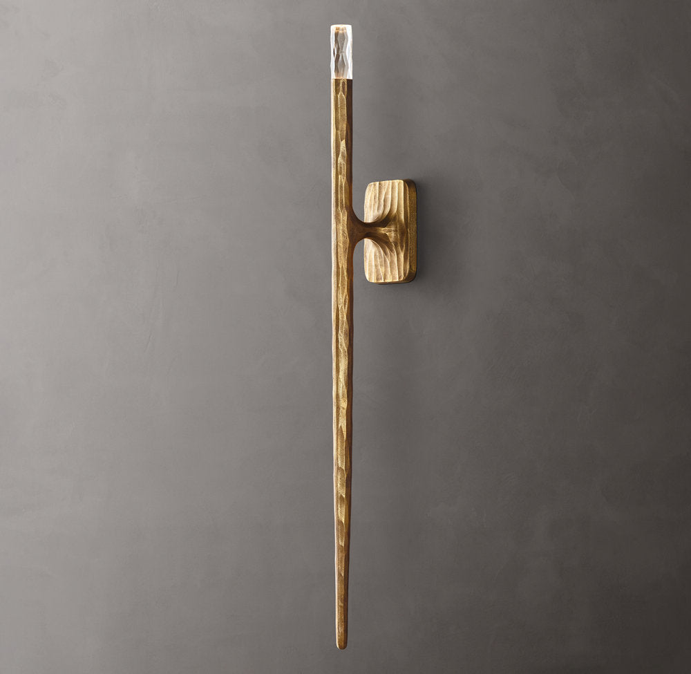 Hammered Glass Column Wall Light
