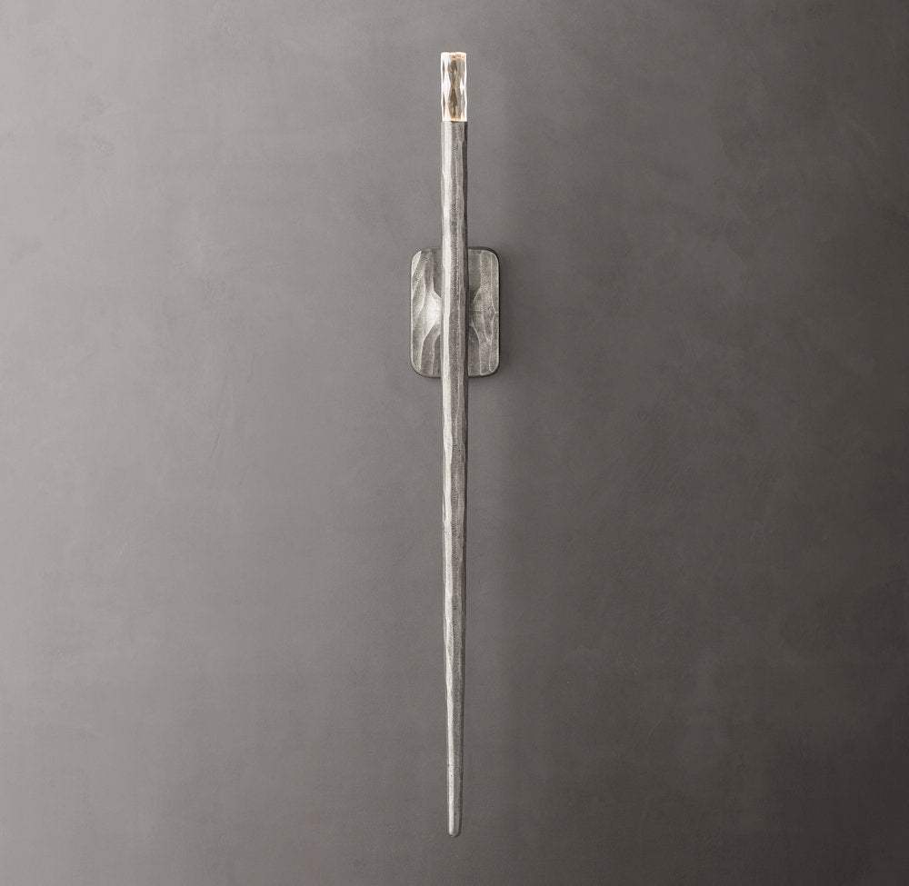 Hammered Glass Column Wall Light