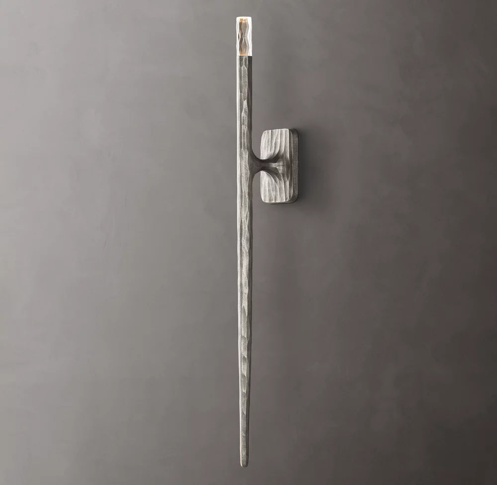 Hammered Glass Column Wall Light