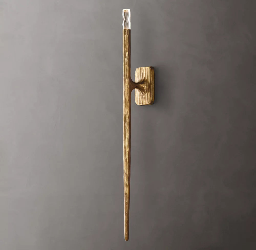 Hammered Glass Column Wall Light