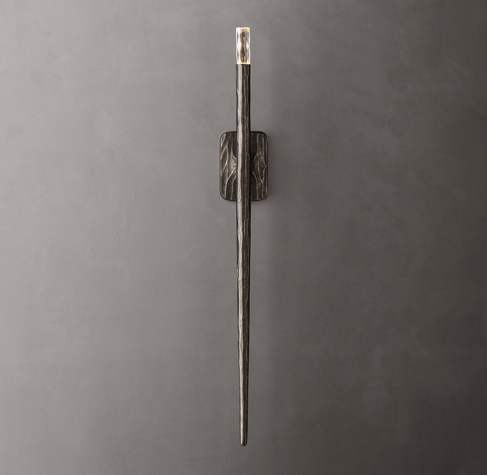 Hammered Glass Column Wall Light