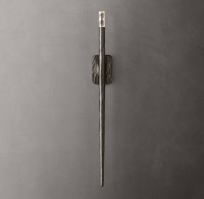 Hammered Glass Column Wall Light