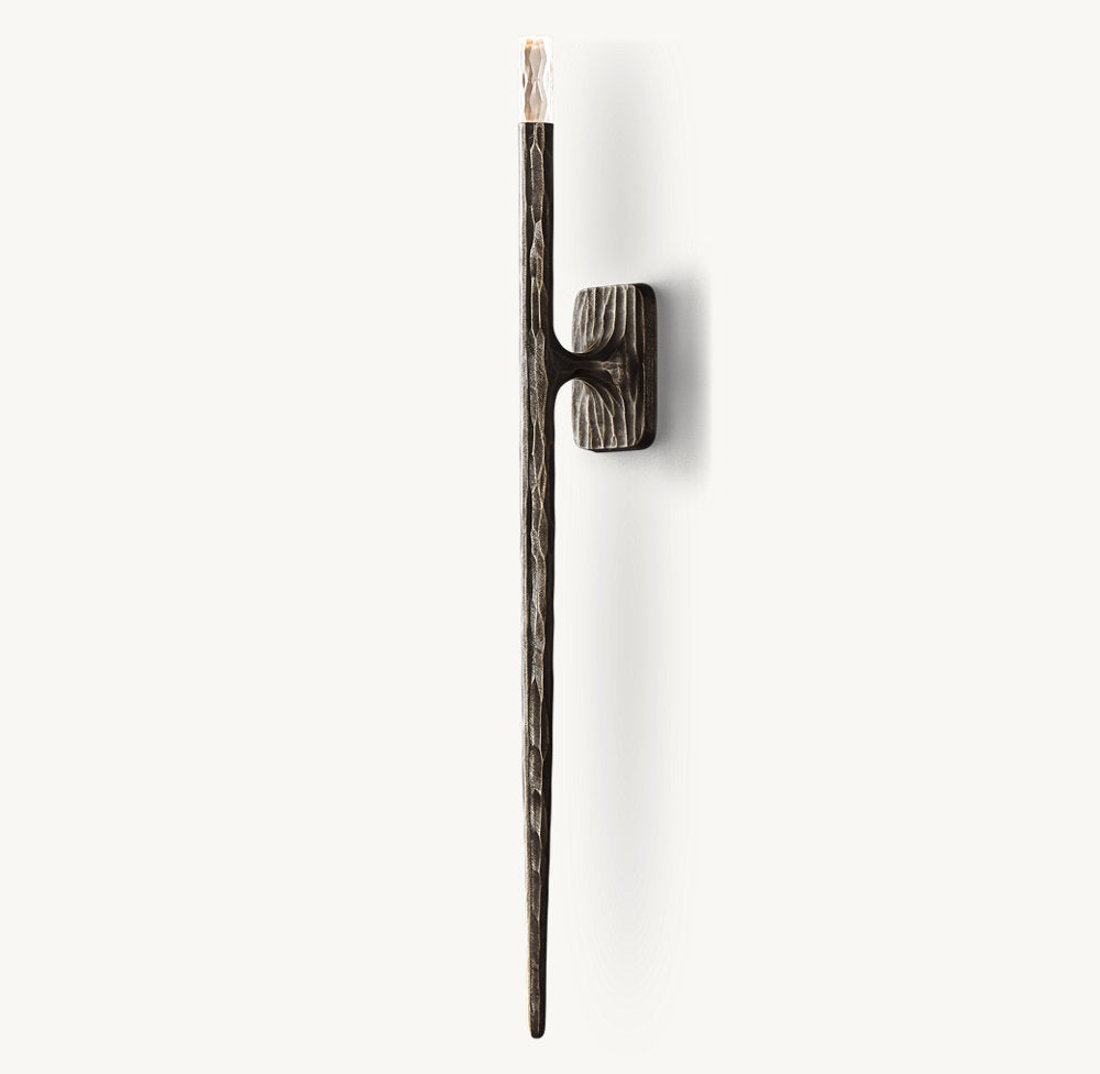 Hammered Glass Column Wall Light