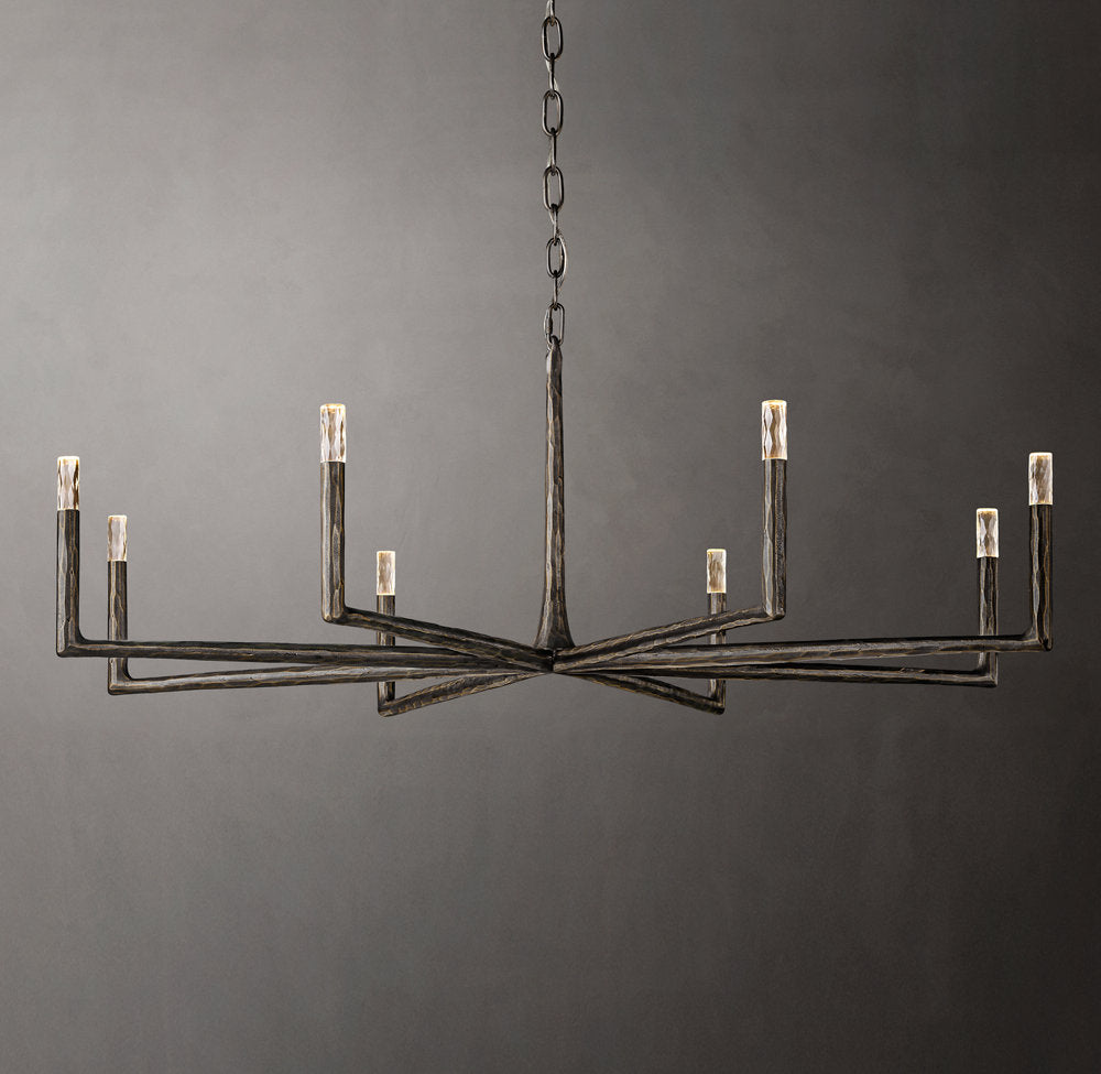 Hammered Glass Ring Chandelier