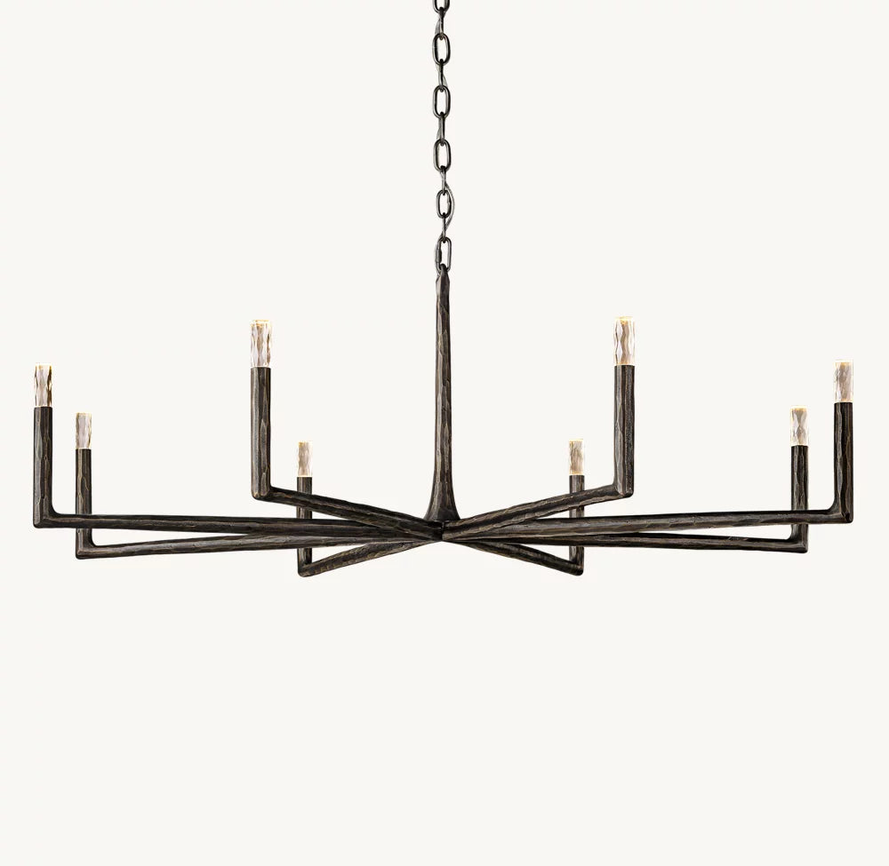 Hammered Glass Ring Chandelier