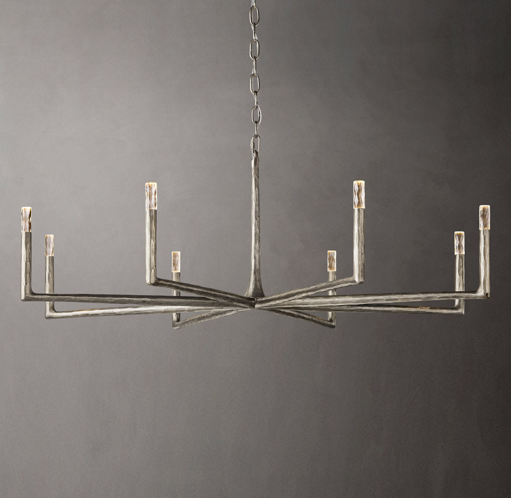 Hammered Glass Ring Chandelier