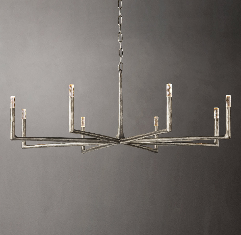 Hammered Glass Ring Chandelier