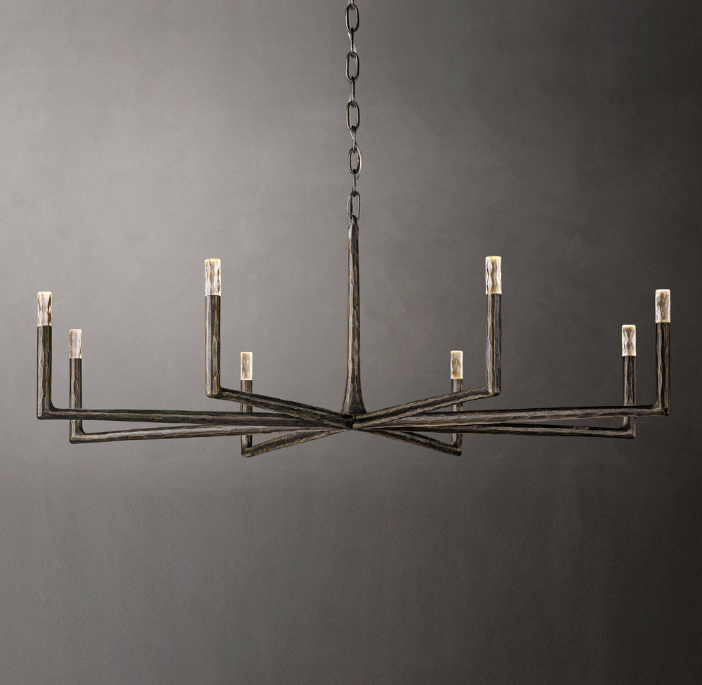 Hammered Glass Ring Chandelier