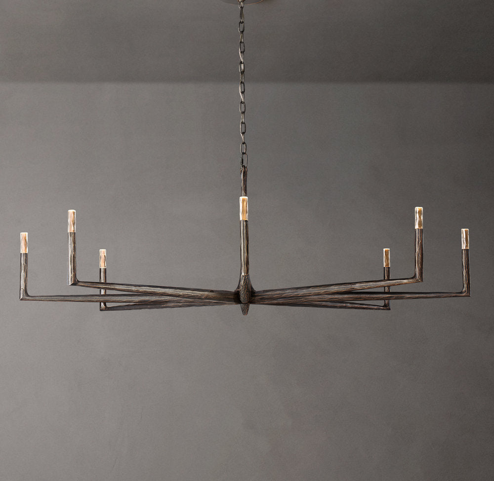 Hammered Halo Glass Chandelier