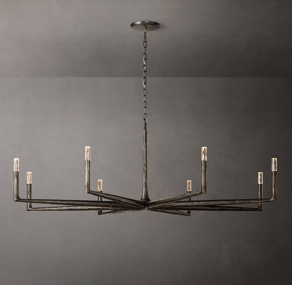 Hammered Halo Glass Chandelier