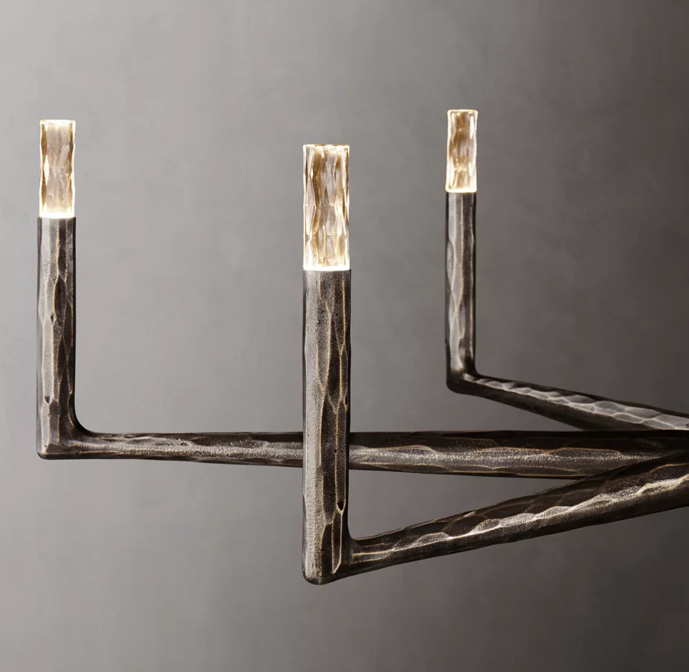 Hammered Halo Glass Chandelier