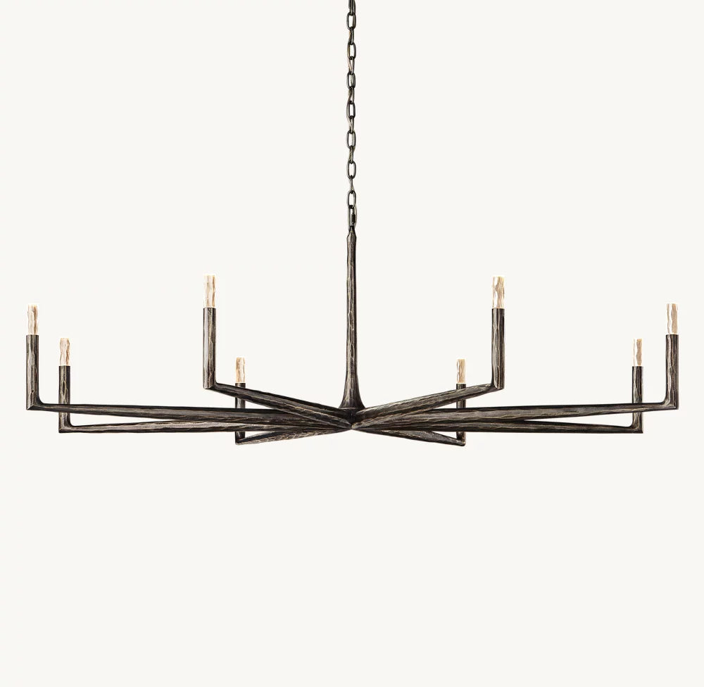 Hammered Halo Glass Chandelier
