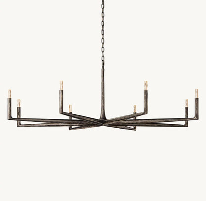 Hammered Halo Glass Chandelier