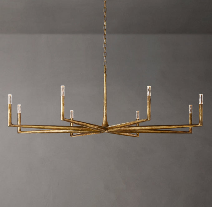 Hammered Halo Glass Chandelier