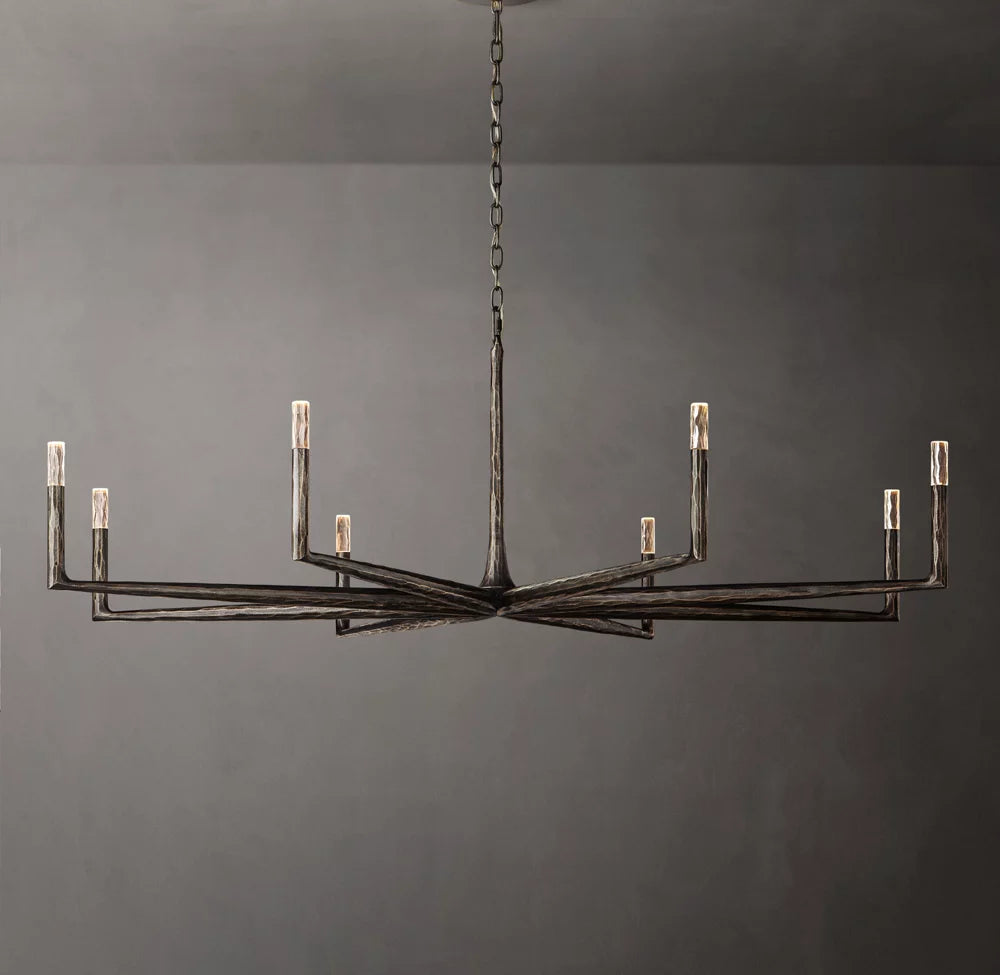 Hammered Halo Glass Chandelier