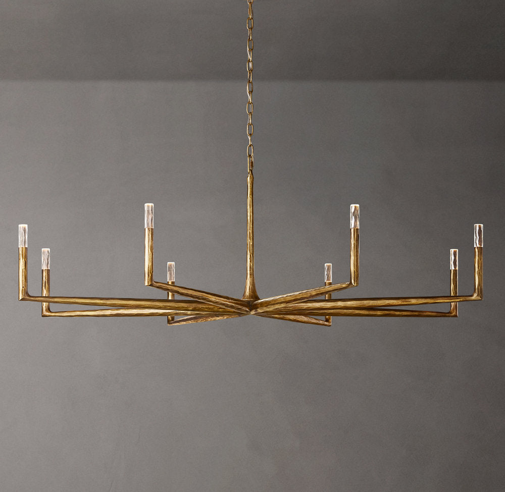 Hammered Halo Glass Chandelier