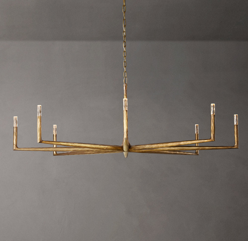 Hammered Halo Glass Chandelier