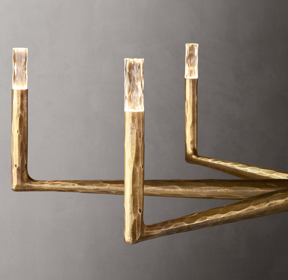 Hammered Halo Glass Chandelier