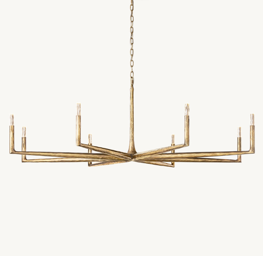 Hammered Halo Glass Chandelier