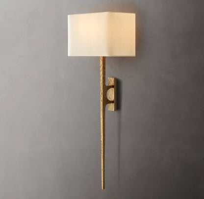 Hammered Metal Linen Column Sconce