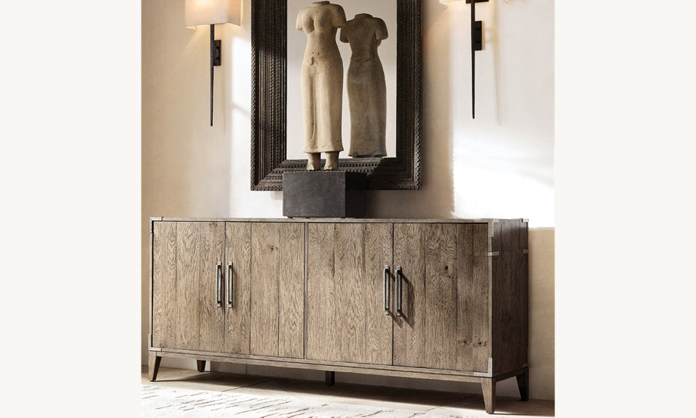Hammered Metal Linen Column Sconce