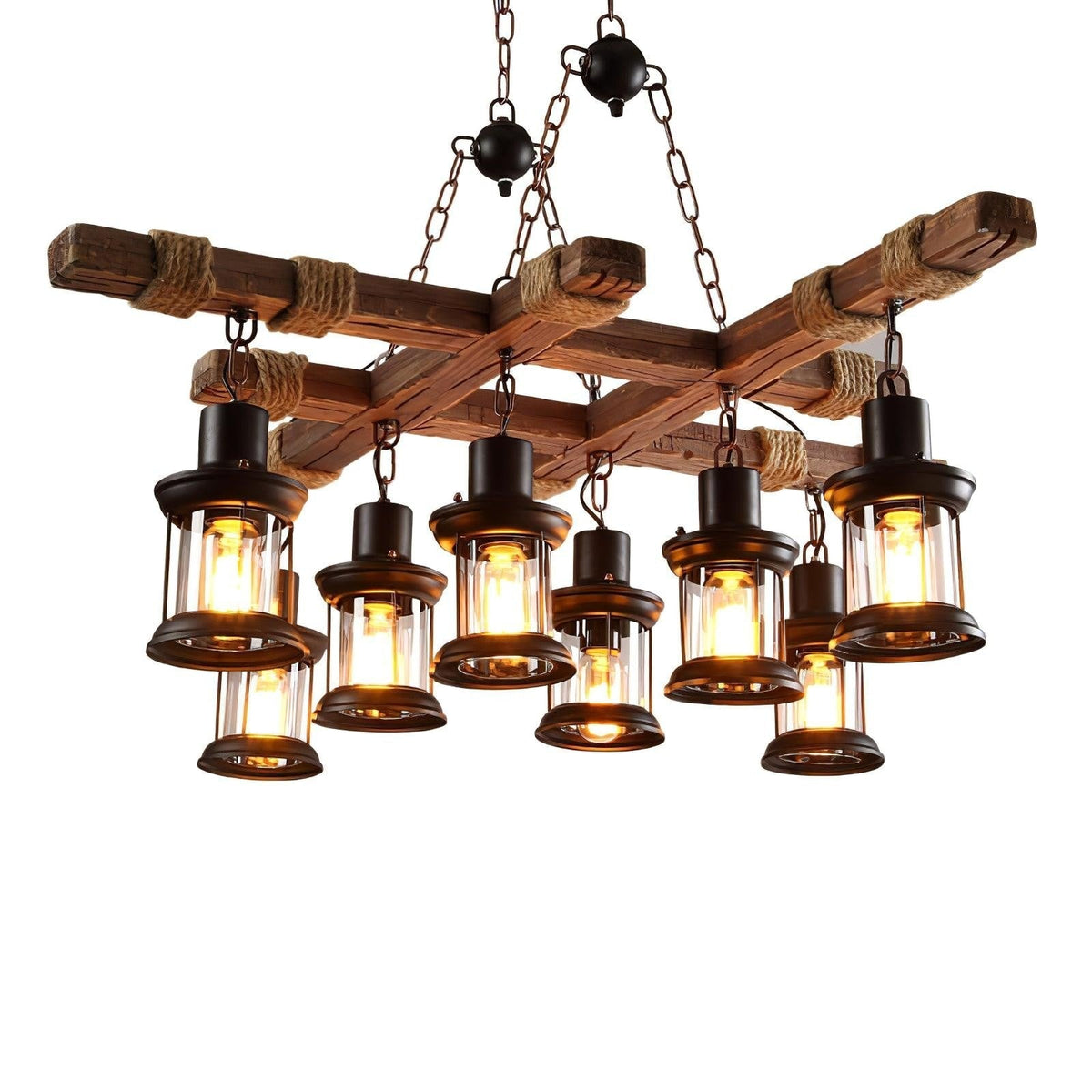 Heritage Wood Beam Chandelier