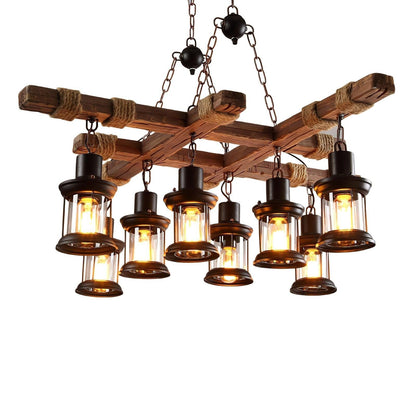 Heritage Wood Beam Chandelier