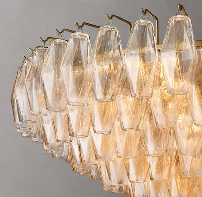Layered Clear Glass Crown Chandelier