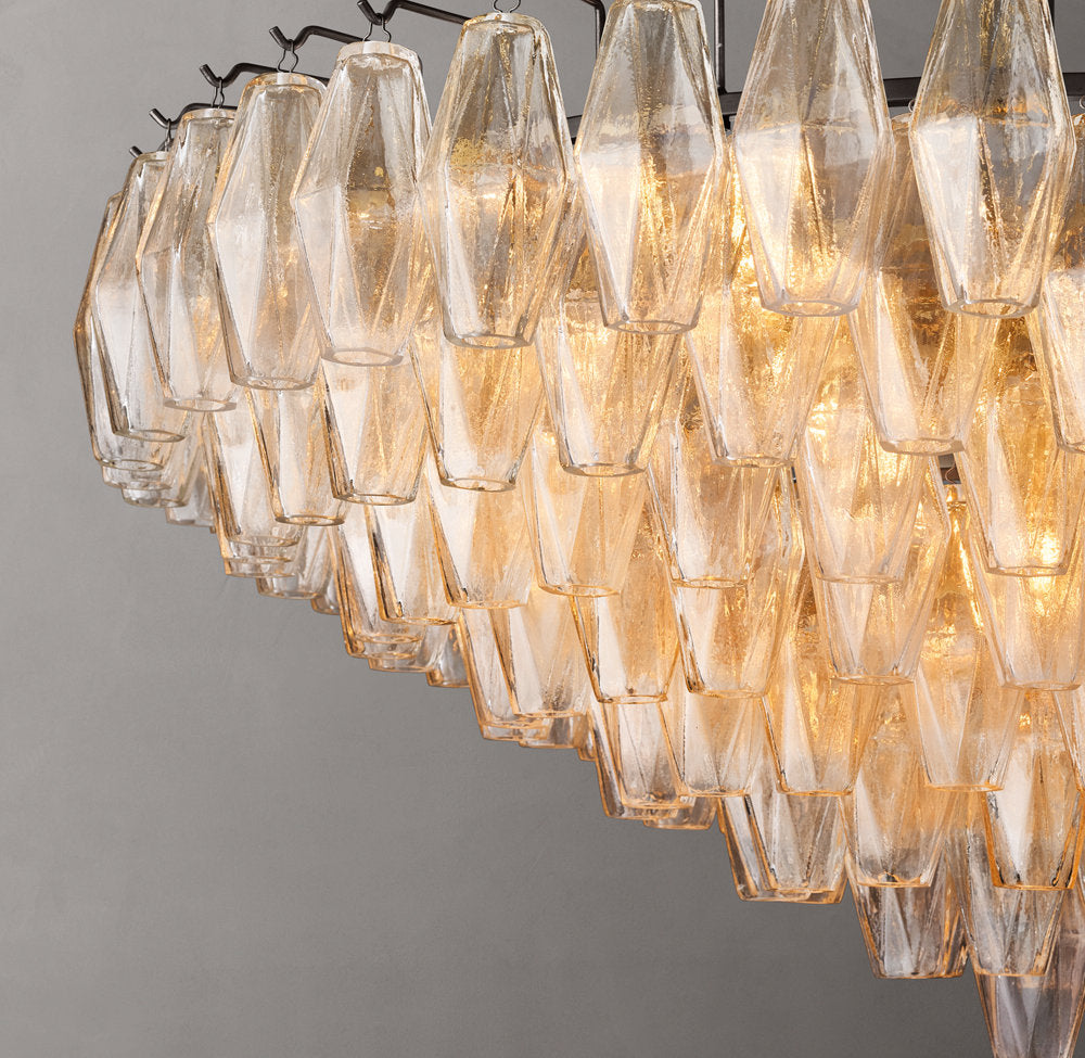 Layered Clear Glass Crown Chandelier