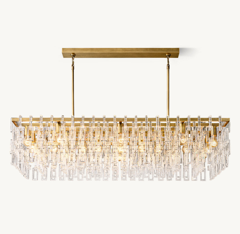 Linked Crystal Chain Chandelier