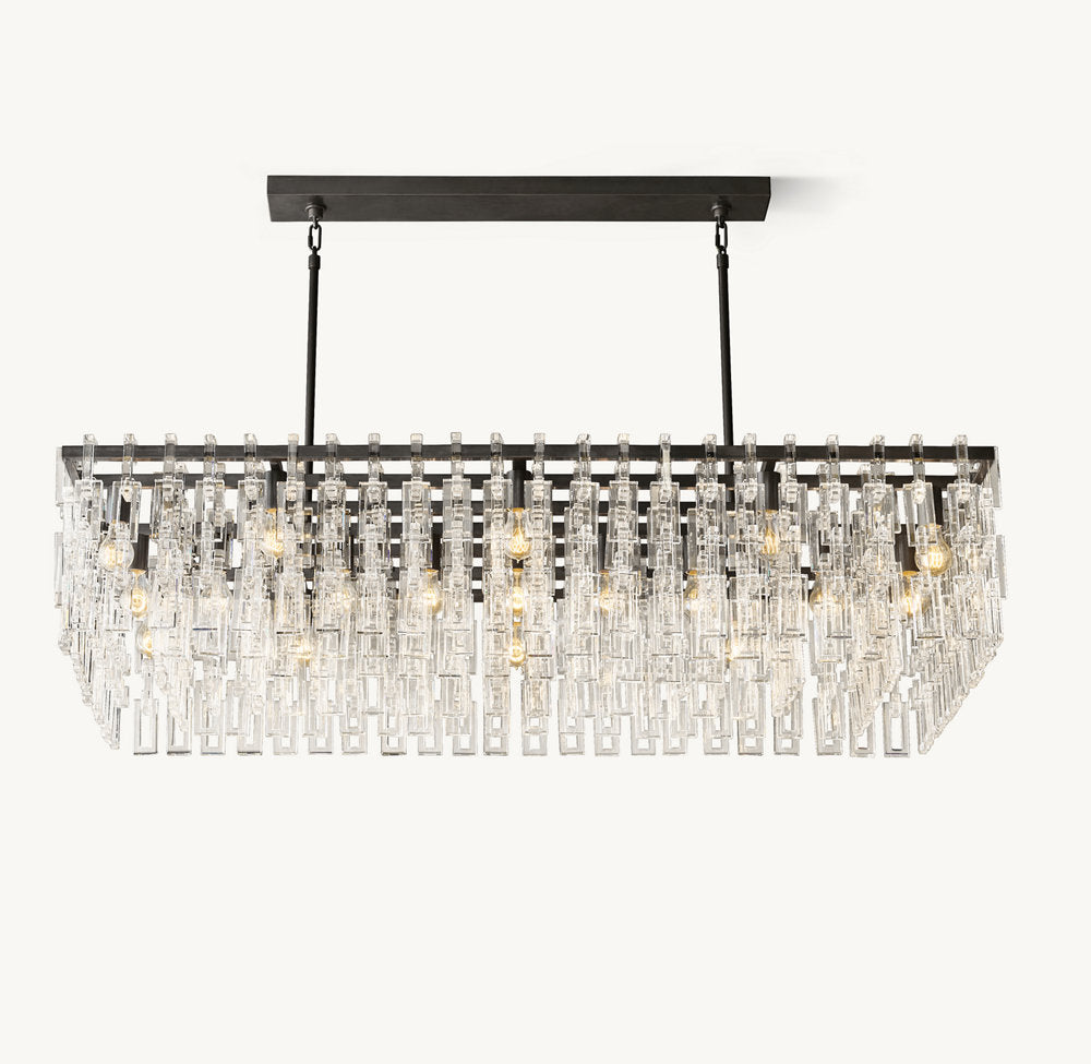 Linked Crystal Chain Chandelier