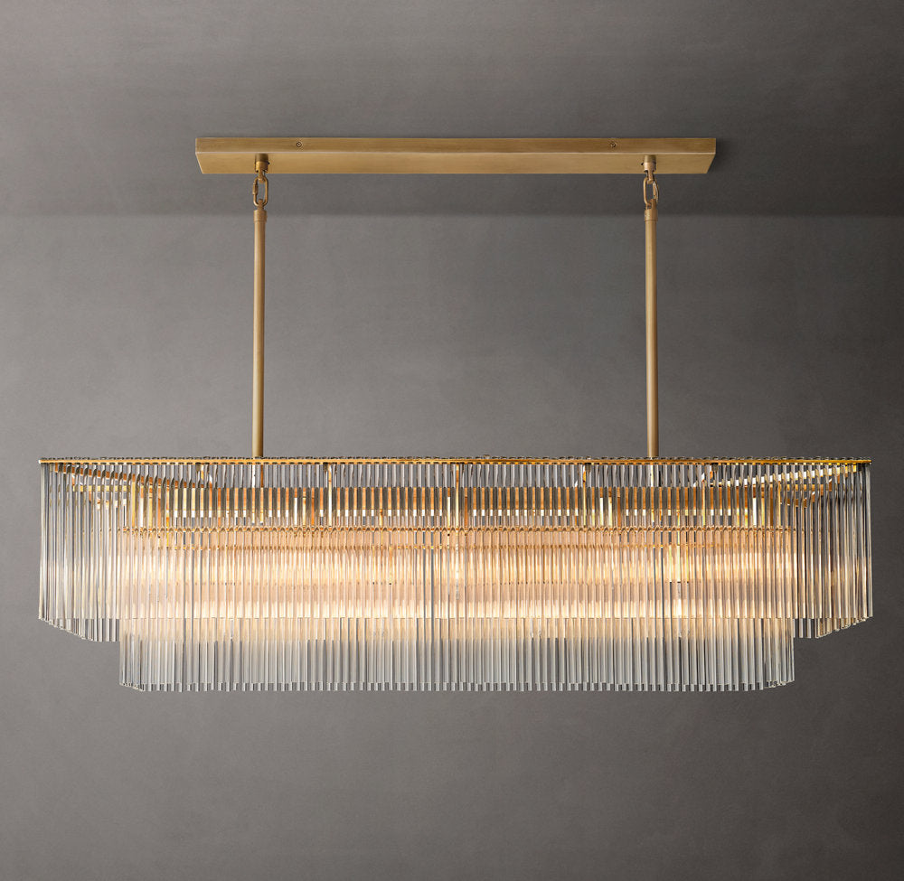 Lucienne Carved Glass Linear Chandelier