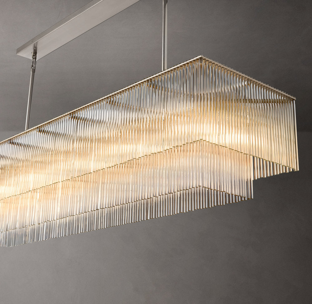 Lucienne Carved Glass Linear Chandelier