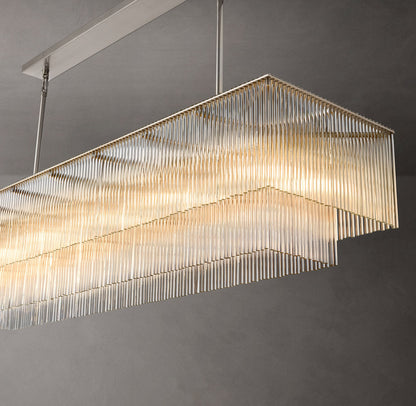 Lucienne Carved Glass Linear Chandelier