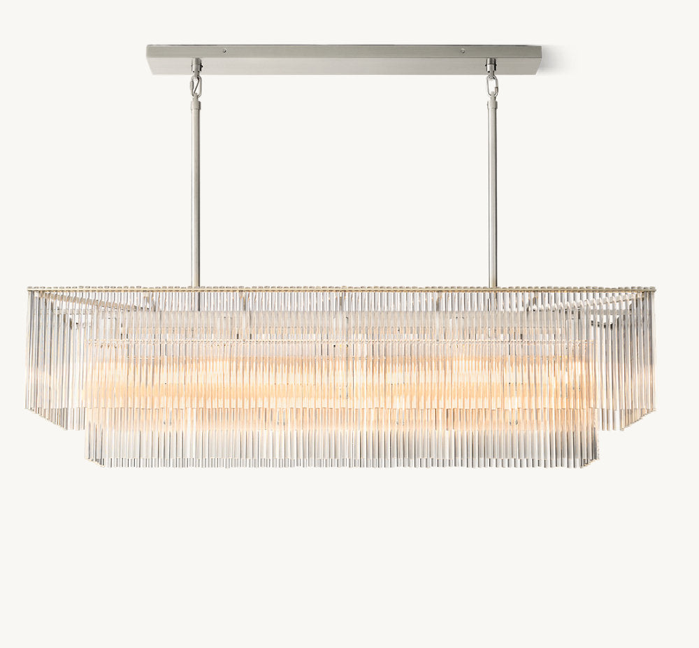 Lucienne Carved Glass Linear Chandelier