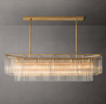 Lucienne Carved Glass Linear Chandelier