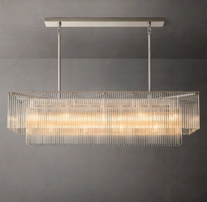 Lucienne Carved Glass Linear Chandelier