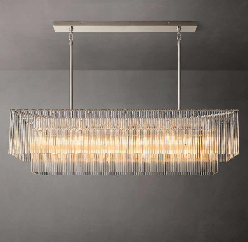 Lucienne Carved Glass Linear Chandelier