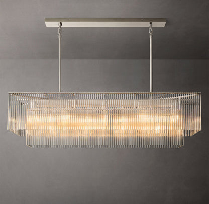 Lucienne Carved Glass Linear Chandelier