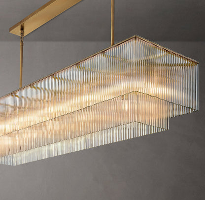 Lucienne Carved Glass Linear Chandelier