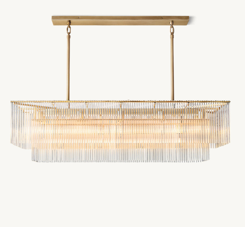 Lucienne Carved Glass Linear Chandelier